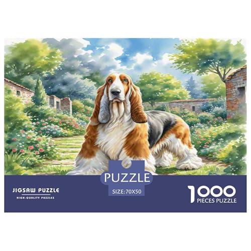 Basset Hund 1000 Teile Tierhund Puzzles Premium Quality Familienspiel - Home Room Decoration Für Erwachsene Und Kinder Ab 12 Jahren Wertvoll Geschenk Für 70x50cm/1000pcs von MMDASBVPE