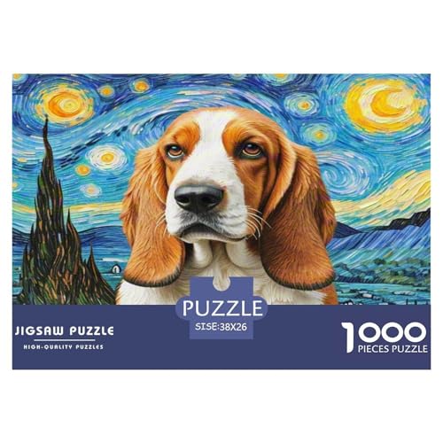 Basset Hund 1000 Teile Tierhund Puzzles Premium Quality Pädagogisch - Home Room Decoration Für Erwachsene Und Kinder Ab 12 Jahren Wertvoll Geschenk Für 38x26cm/1000pcs von MMDASBVPE