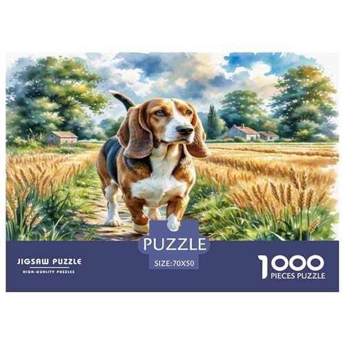 Basset Hund 1000 Teile Tierhund Puzzles Premium Quality Pädagogisch - Home Room Decoration Für Erwachsene Und Kinder Ab 12 Jahren Wertvoll Geschenk Für 70x50cm/1000pcs Basset Hund 1000 Teile Tierhund Puzzles Premium Quality Pädagogisch - Home Room Decoration Für Erwachsene Und Kinder Ab 12 Jahren Wertvoll Geschenk Für 70x50cm/1000pcs von MMDASBVPE
