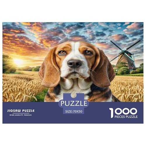 Basset Hund 1000 Teile Tierhund Puzzles Premium Quality Pädagogisch - Home Room Decoration Unterhaltung Für Erwachsene Und Kinder Buntes Spielzeug 70x50cm/1000pcs von MMDASBVPE