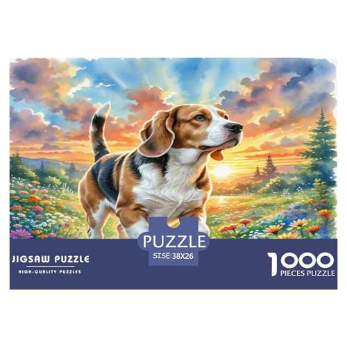 Basset Hund 1000 Teile Tierhund Puzzles Premium Quality Pädagogisch - Home Room Decoration Unterhaltung Für Erwachsene Und Kinder Wertvoll Geschenk Für 38x26cm/1000pcs von MMDASBVPE