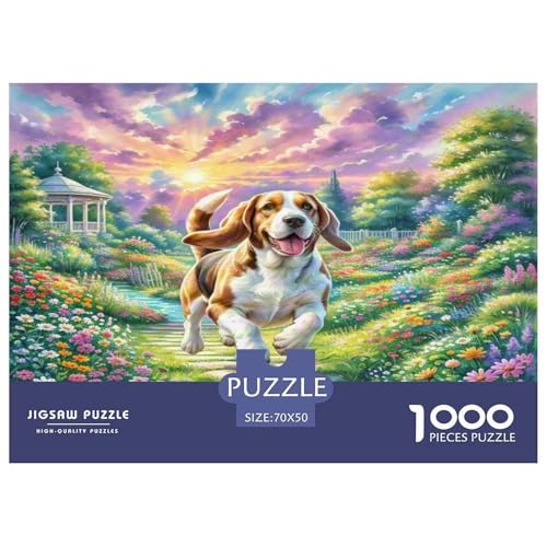 Basset Hund 1000 Teile Tierhund Puzzles Premium Quality Pädagogisch - Home Room Decoration Unterhaltung Für Erwachsene Und Kinder Wertvoll Geschenk Für 70x50cm/1000pcs von MMDASBVPE