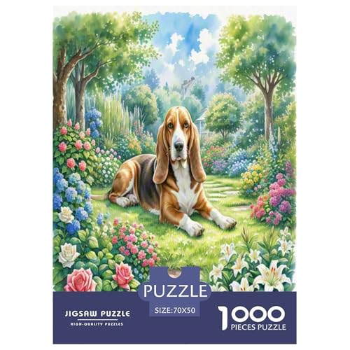 Basset Hund 1000-teiliges Tierhund Puzzles Premium Quality Familienspiel - Home Room Decoration Für Erwachsene, Familien Passen Wertvoll Geschenk Für Kinder 70x50cm/1000pcs Basset Hund 1000-teiliges Tierhund Puzzles Premium Quality Familienspiel - Home Room Decoration Für Erwachsene, Familien Passen Wertvoll Geschenk Für Kinder 70x50cm/1000pcs von MMDASBVPE