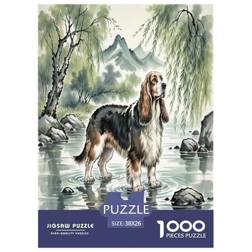 Basset Hund 1000-teiliges Tierhund Puzzles Premium Quality Familienspiel - Home Room Decoration Für Erwachsene Und Kinder Ab 12 Jahren Buntes Spielzeug 38x26cm/1000pcs von MMDASBVPE