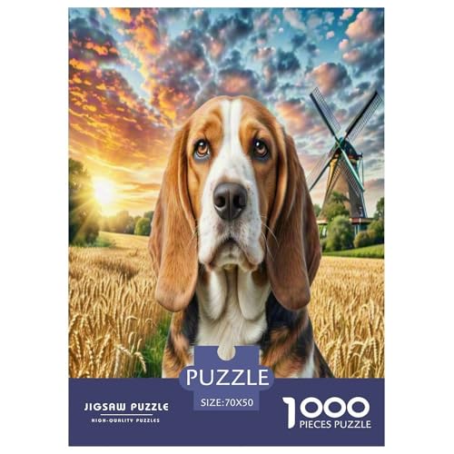 Basset Hund 1000-teiliges Tierhund Puzzles Premium Quality Familienspiel - Home Room Decoration Für Erwachsene Und Kinder Ab 12 Jahren Buntes Spielzeug 70x50cm/1000pcs Basset Hund 1000-teiliges Tierhund Puzzles Premium Quality Familienspiel - Home Room Decoration Für Erwachsene Und Kinder Ab 12 Jahren Buntes Spielzeug 70x50cm/1000pcs von MMDASBVPE
