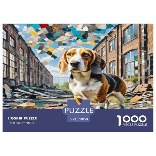 Basset Hund 1000-teiliges Tierhund Puzzles Premium Quality Familienspiel - Home Room Decoration Für Erwachsene Und Kinder Ab 12 Jahren Geschenk Für Von 12 Jahren 70x50cm/1000pcs von MMDASBVPE