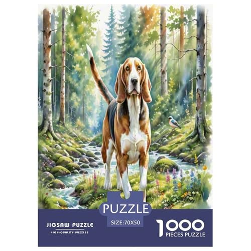 Basset Hund 1000-teiliges Tierhund Puzzles Premium Quality Familienspiel - Home Room Decoration Für Erwachsene Und Kinder Ab 12 Jahren Wertvoll Geschenk Für 70x50cm/1000pcs Basset Hund 1000-teiliges Tierhund Puzzles Premium Quality Familienspiel - Home Room Decoration Für Erwachsene Und Kinder Ab 12 Jahren Wertvoll Geschenk Für 70x50cm/1000pcs von MMDASBVPE