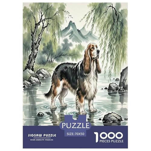 Basset Hund 1000-teiliges Tierhund Puzzles Premium Quality Pädagogisch - Home Room Decoration Erwachsene Und Kinder Buntes Spielzeug 70x50cm/1000pcs von MMDASBVPE
