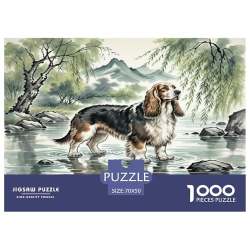 Basset Hund 1000-teiliges Tierhund Puzzles Premium Quality Pädagogisch - Home Room Decoration Für Erwachsene Und Kinder Ab 12 Jahren Geschenk Für Von 12 Jahren 70x50cm/1000pcs von MMDASBVPE