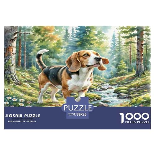 Basset Hund 1000-teiliges Tierhund Puzzles Premium Quality Pädagogisch - Home Room Decoration Unterhaltung Für Erwachsene Und Kinder Geschenk Für Von 12 Jahren 38x26cm/1000pcs von MMDASBVPE