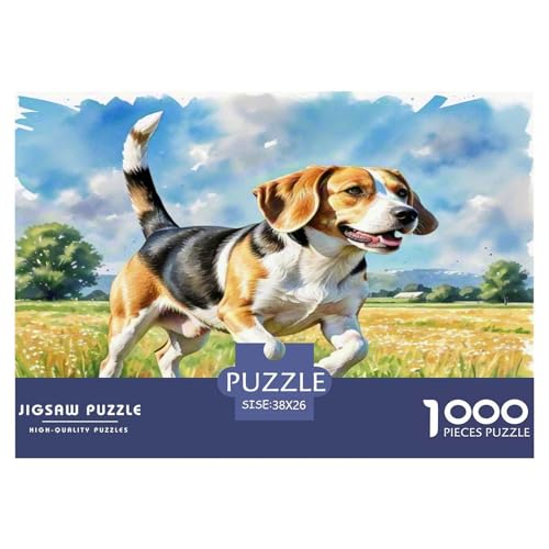 Beagle 1000 Teile Tierhund Puzzles Premium Quality Familienspiel - Home Room Decoration Erwachsene Und Kinder Buntes Spielzeug 38x26cm/1000pcs von MMDASBVPE