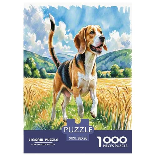 Beagle 1000 Teile Tierhund Puzzles Premium Quality Familienspiel - Home Room Decoration Erwachsene Und Kinder Buntes Spielzeug 38x26cm/1000pcs von MMDASBVPE