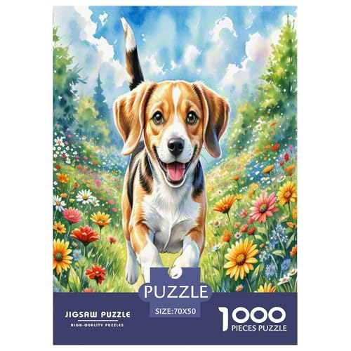 Beagle 1000 Teile Tierhund Puzzles Premium Quality Familienspiel - Home Room Decoration Erwachsene Und Kinder Buntes Spielzeug 70x50cm/1000pcs von MMDASBVPE