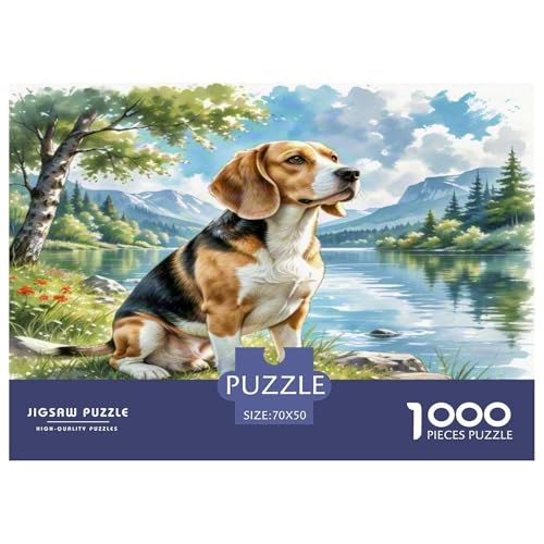Beagle 1000 Teile Tierhund Puzzles Premium Quality Familienspiel - Home Room Decoration Erwachsene Und Kinder Buntes Spielzeug 70x50cm/1000pcs von MMDASBVPE