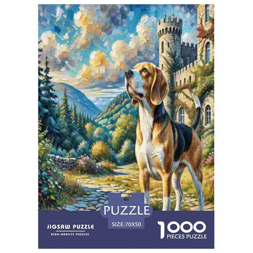 Beagle 1000 Teile Tierhund Puzzles Premium Quality Familienspiel - Home Room Decoration Erwachsene Und Kinder Buntes Spielzeug 70x50cm/1000pcs von MMDASBVPE