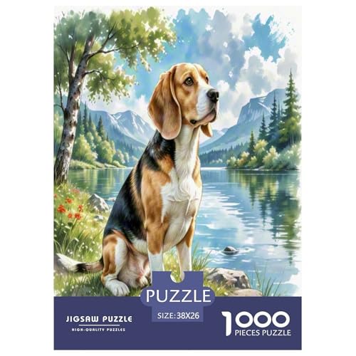 Beagle 1000 Teile Tierhund Puzzles Premium Quality Familienspiel - Home Room Decoration Erwachsene Und Kinder Geschenk Für Von 12 Jahren 38x26cm/1000pcs von MMDASBVPE