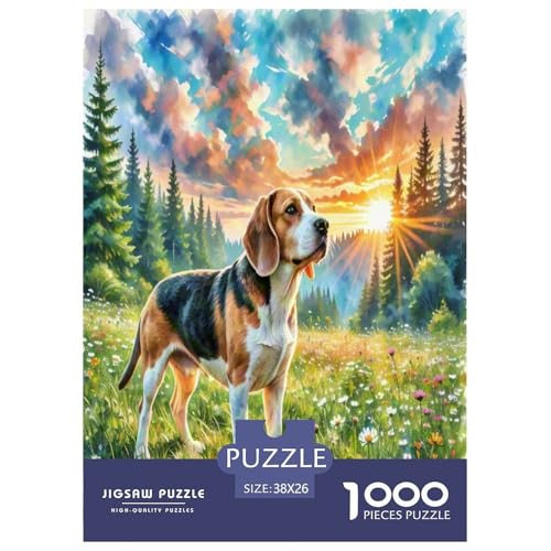 Beagle 1000 Teile Tierhund Puzzles Premium Quality Familienspiel - Home Room Decoration Für Erwachsene, Familien Passen Buntes Spielzeug 38x26cm/1000pcs von MMDASBVPE