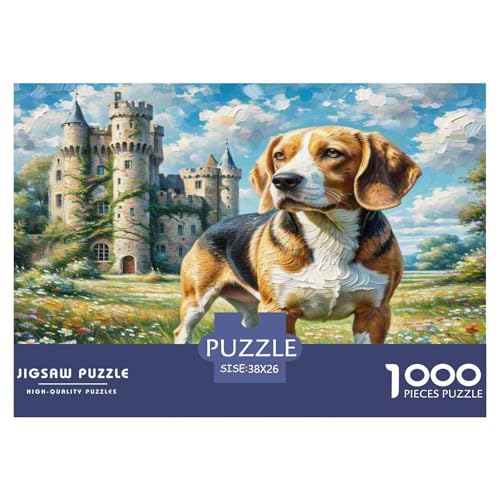Beagle 1000 Teile Tierhund Puzzles Premium Quality Familienspiel - Home Room Decoration Für Erwachsene, Familien Passen Buntes Spielzeug 38x26cm/1000pcs von MMDASBVPE