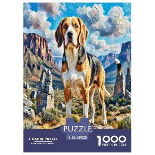 Beagle 1000 Teile Tierhund Puzzles Premium Quality Familienspiel - Home Room Decoration Für Erwachsene, Familien Passen Buntes Spielzeug 38x26cm/1000pcs von MMDASBVPE