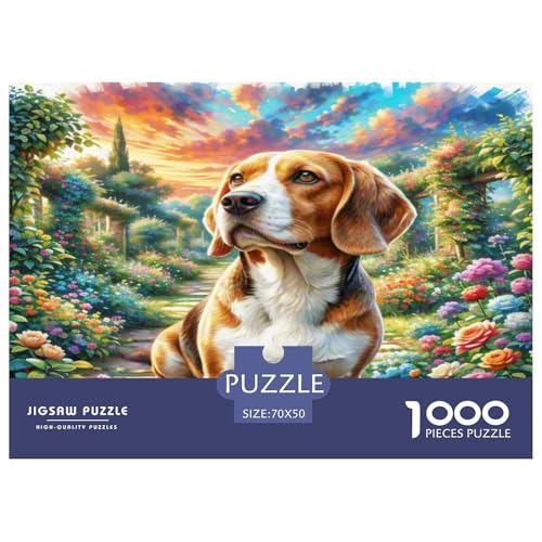 Beagle 1000 Teile Tierhund Puzzles Premium Quality Familienspiel - Home Room Decoration Für Erwachsene, Familien Passen Buntes Spielzeug 70x50cm/1000pcs von MMDASBVPE