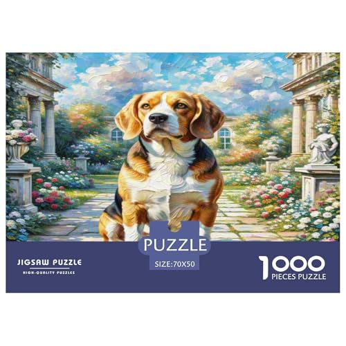 Beagle 1000 Teile Tierhund Puzzles Premium Quality Familienspiel - Home Room Decoration Für Erwachsene, Familien Passen Buntes Spielzeug 70x50cm/1000pcs von MMDASBVPE