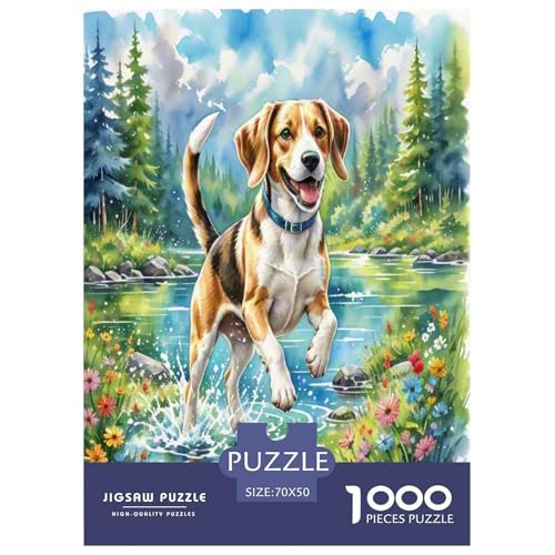 Beagle 1000 Teile Tierhund Puzzles Premium Quality Familienspiel - Home Room Decoration Für Erwachsene, Familien Passen Geschenk Für Kinder Von 12 Jahren 70x50cm/1000pcs von MMDASBVPE