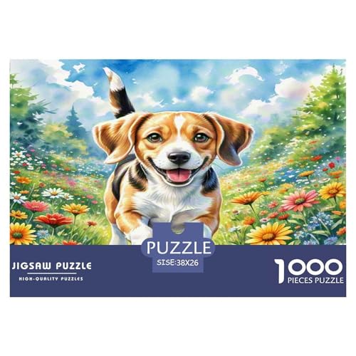 Beagle 1000 Teile Tierhund Puzzles Premium Quality Familienspiel - Home Room Decoration Für Erwachsene, Familien Passen Wertvoll Geschenk Für Kinder 38x26cm/1000pcs von MMDASBVPE