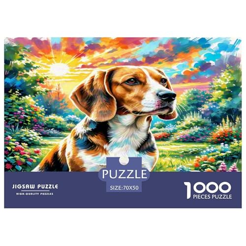 Beagle 1000 Teile Tierhund Puzzles Premium Quality Familienspiel - Home Room Decoration Für Erwachsene, Familien Passen Wertvoll Geschenk Für Kinder 70x50cm/1000pcs von MMDASBVPE