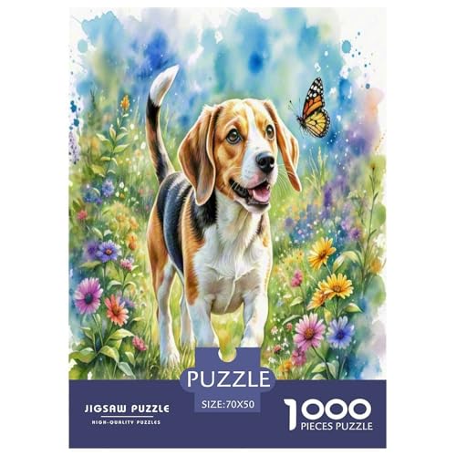 Beagle 1000 Teile Tierhund Puzzles Premium Quality Familienspiel - Home Room Decoration Für Erwachsene Und Kinder Ab 12 Jahren Buntes Spielzeug 70x50cm/1000pcs von MMDASBVPE