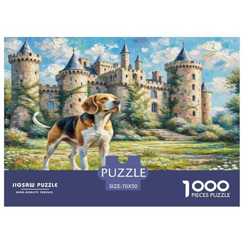 Beagle 1000 Teile Tierhund Puzzles Premium Quality Familienspiel - Home Room Decoration Unterhaltung Für Erwachsene Und Kinder Buntes Spielzeug 70x50cm/1000pcs von MMDASBVPE