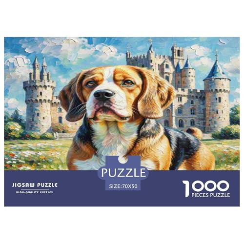 Beagle 1000 Teile Tierhund Puzzles Premium Quality Familienspiel - Home Room Decoration Unterhaltung Für Erwachsene Und Kinder Buntes Spielzeug 70x50cm/1000pcs von MMDASBVPE