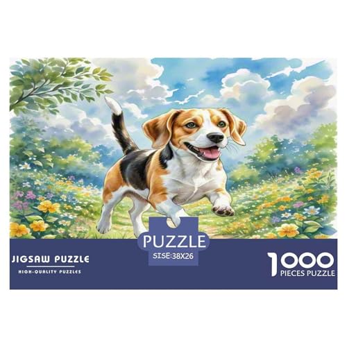 Beagle 1000 Teile Tierhund Puzzles Premium Quality Pädagogisch - Home Room Decoration Erwachsene Und Kinder Buntes Spielzeug 38x26cm/1000pcs von MMDASBVPE