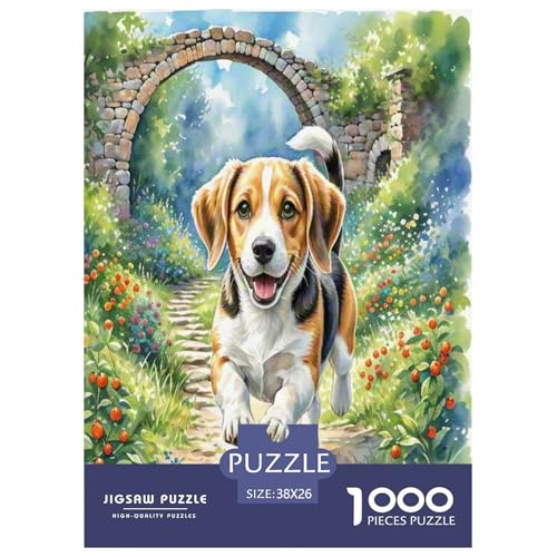 Beagle 1000 Teile Tierhund Puzzles Premium Quality Pädagogisch - Home Room Decoration Erwachsene Und Kinder Buntes Spielzeug 38x26cm/1000pcs von MMDASBVPE