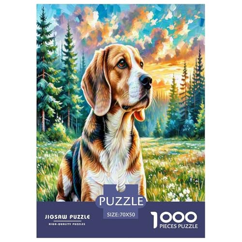 Beagle 1000 Teile Tierhund Puzzles Premium Quality Pädagogisch - Home Room Decoration Erwachsene Und Kinder Buntes Spielzeug 70x50cm/1000pcs von MMDASBVPE