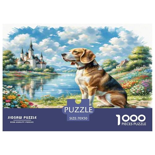 Beagle 1000 Teile Tierhund Puzzles Premium Quality Pädagogisch - Home Room Decoration Erwachsene Und Kinder Buntes Spielzeug 70x50cm/1000pcs von MMDASBVPE