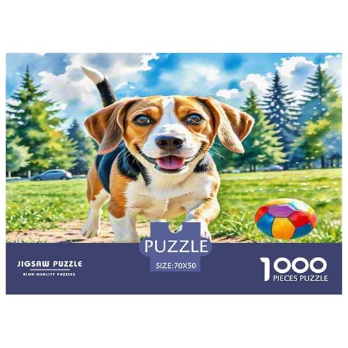 Beagle 1000 Teile Tierhund Puzzles Premium Quality Pädagogisch - Home Room Decoration Erwachsene Und Kinder Wertvoll Geschenk Für 70x50cm/1000pcs von MMDASBVPE