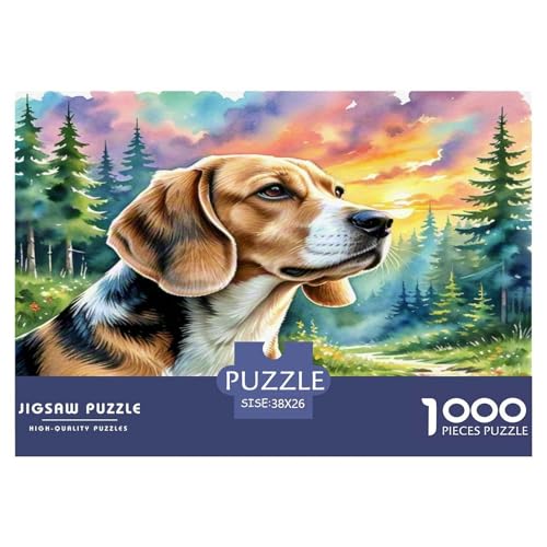 Beagle 1000 Teile Tierhund Puzzles Premium Quality Pädagogisch - Home Room Decoration Für Erwachsene, Familien Passen Buntes Spielzeug 38x26cm/1000pcs von MMDASBVPE