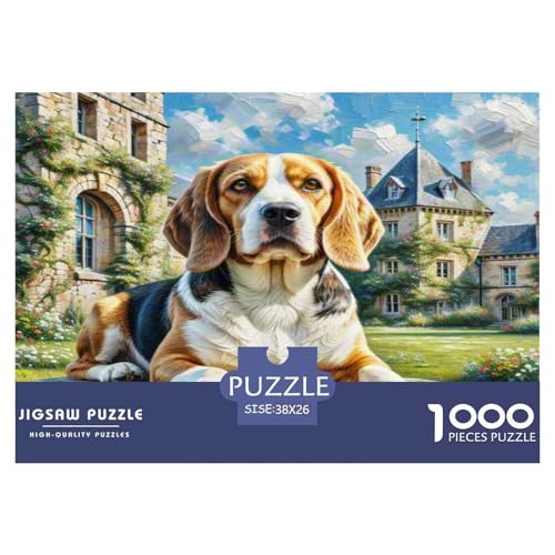 Beagle 1000 Teile Tierhund Puzzles Premium Quality Pädagogisch - Home Room Decoration Für Erwachsene, Familien Passen Buntes Spielzeug 38x26cm/1000pcs von MMDASBVPE