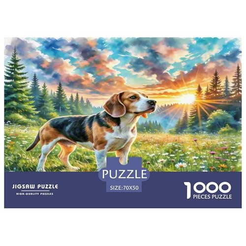 Beagle 1000 Teile Tierhund Puzzles Premium Quality Pädagogisch - Home Room Decoration Für Erwachsene, Familien Passen Buntes Spielzeug 70x50cm/1000pcs von MMDASBVPE