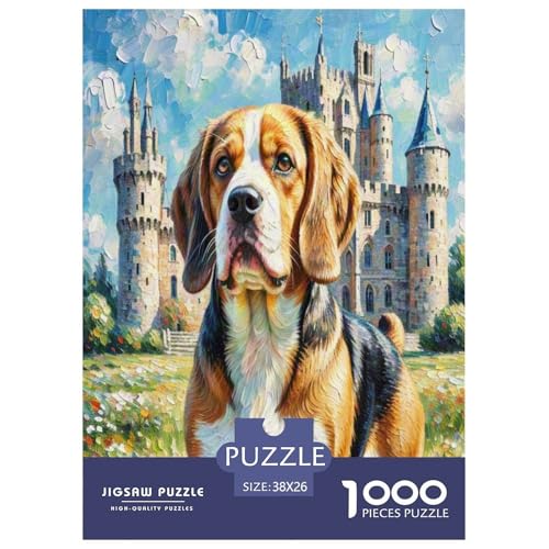 Beagle 1000 Teile Tierhund Puzzles Premium Quality Pädagogisch - Home Room Decoration Für Erwachsene, Familien Passen Wertvoll Geschenk Für Kinder 38x26cm/1000pcs von MMDASBVPE
