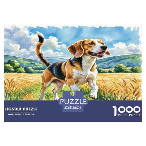 Beagle 1000 Teile Tierhund Puzzles Premium Quality Pädagogisch - Home Room Decoration Unterhaltung Für Erwachsene Und Kinder Buntes Spielzeug 38x26cm/1000pcs von MMDASBVPE