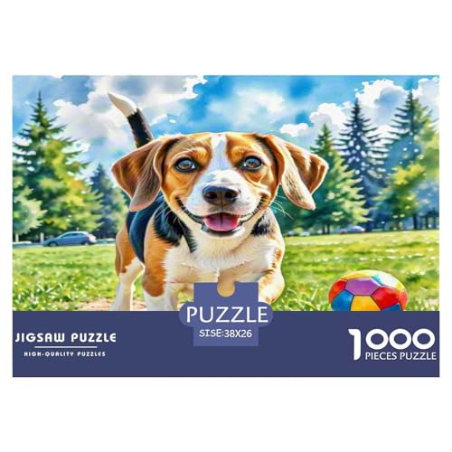 Beagle 1000 Teile Tierhund Puzzles Premium Quality Pädagogisch - Home Room Decoration Unterhaltung Für Erwachsene Und Kinder Buntes Spielzeug 38x26cm/1000pcs von MMDASBVPE