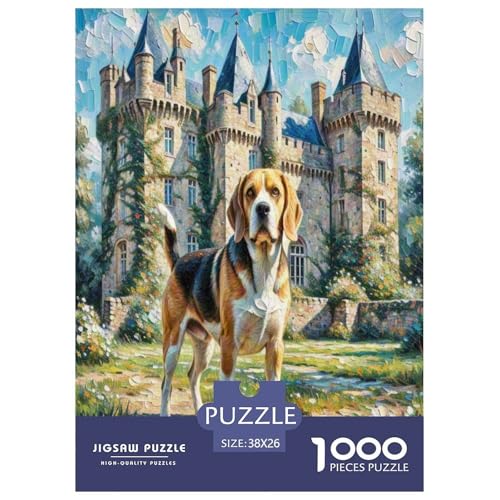 Beagle 1000 Teile Tierhund Puzzles Premium Quality Pädagogisch - Home Room Decoration Unterhaltung Für Erwachsene Und Kinder Buntes Spielzeug 38x26cm/1000pcs von MMDASBVPE