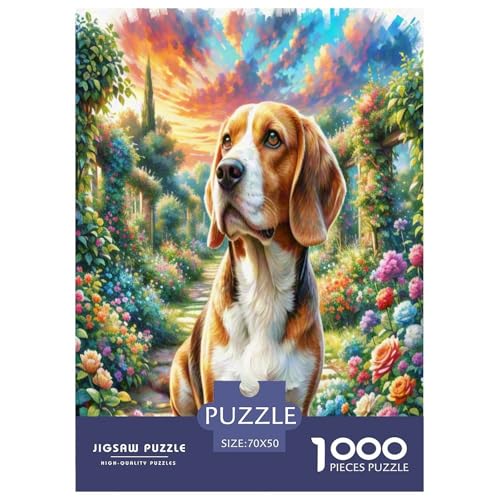 Beagle 1000 Teile Tierhund Puzzles Premium Quality Pädagogisch - Home Room Decoration Unterhaltung Für Erwachsene Und Kinder Buntes Spielzeug 70x50cm/1000pcs von MMDASBVPE