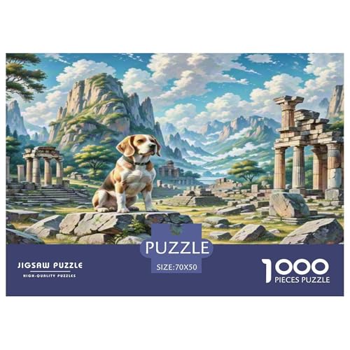 Beagle 1000 Teile Tierhund Puzzles Premium Quality Pädagogisch - Home Room Decoration Unterhaltung Für Erwachsene Und Kinder Buntes Spielzeug 70x50cm/1000pcs von MMDASBVPE
