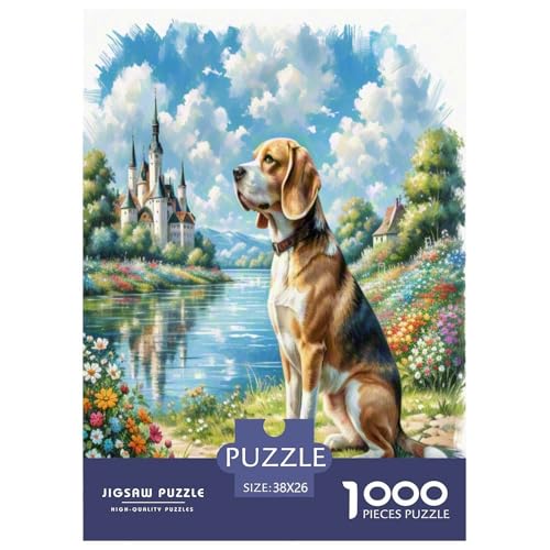 Beagle 1000 Teile Tierhund Puzzles Premium Quality Pädagogisch - Home Room Decoration Unterhaltung Für Erwachsene Und Kinder Geschenk Für Von 12 Jahren 38x26cm/1000pcs von MMDASBVPE