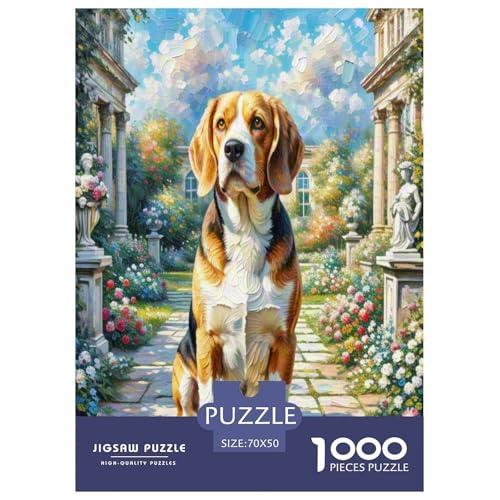 Beagle 1000-teiliges Tierhund Puzzles Premium Quality Familienspiel - Home Room Decoration Erwachsene Und Kinder Buntes Spielzeug 70x50cm/1000pcs von MMDASBVPE