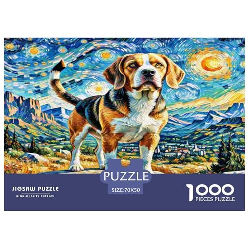 Beagle 1000-teiliges Tierhund Puzzles Premium Quality Familienspiel - Home Room Decoration Erwachsene Und Kinder Buntes Spielzeug 70x50cm/1000pcs von MMDASBVPE