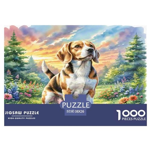 Beagle 1000-teiliges Tierhund Puzzles Premium Quality Familienspiel - Home Room Decoration Erwachsene Und Kinder Geschenk Für Von 12 Jahren 38x26cm/1000pcs von MMDASBVPE