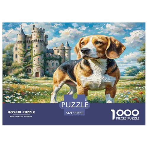 Beagle 1000-teiliges Tierhund Puzzles Premium Quality Familienspiel - Home Room Decoration Für Erwachsene, Familien Passen Buntes Spielzeug 70x50cm/1000pcs von MMDASBVPE